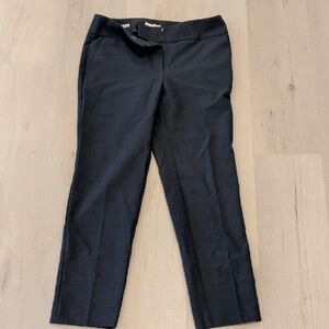 LOFT Navy Cropped Straight-Leg Pants